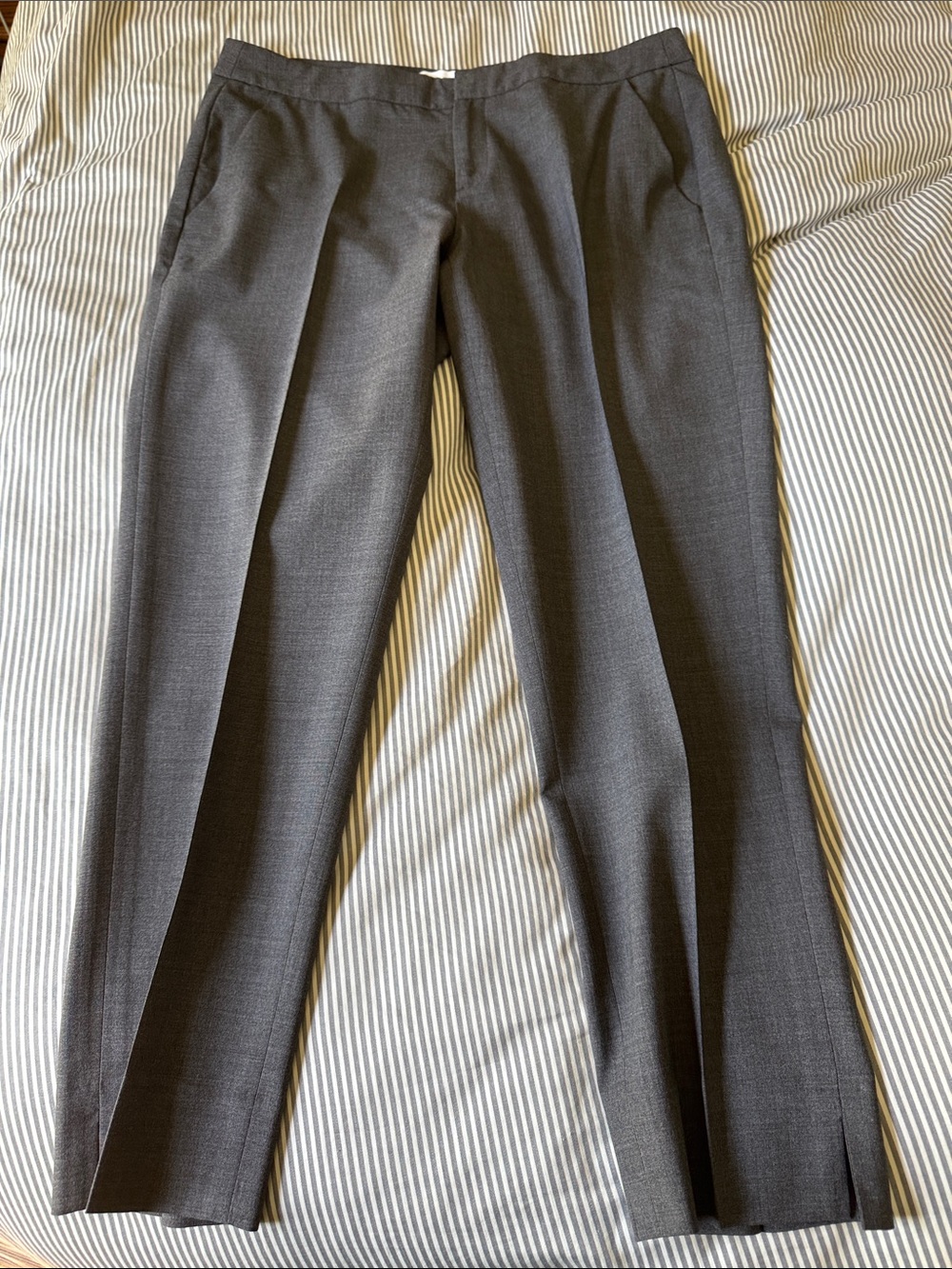Everlane Wool Blend Gray Slim Cropped Trousers Womens 8